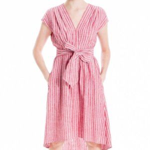 Max Studio Striped V -Neck Dress